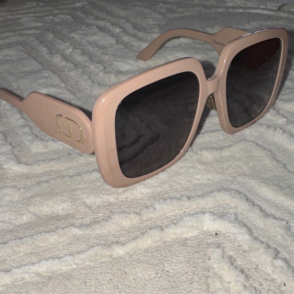 Christian Dior Beige Square Sunglasses